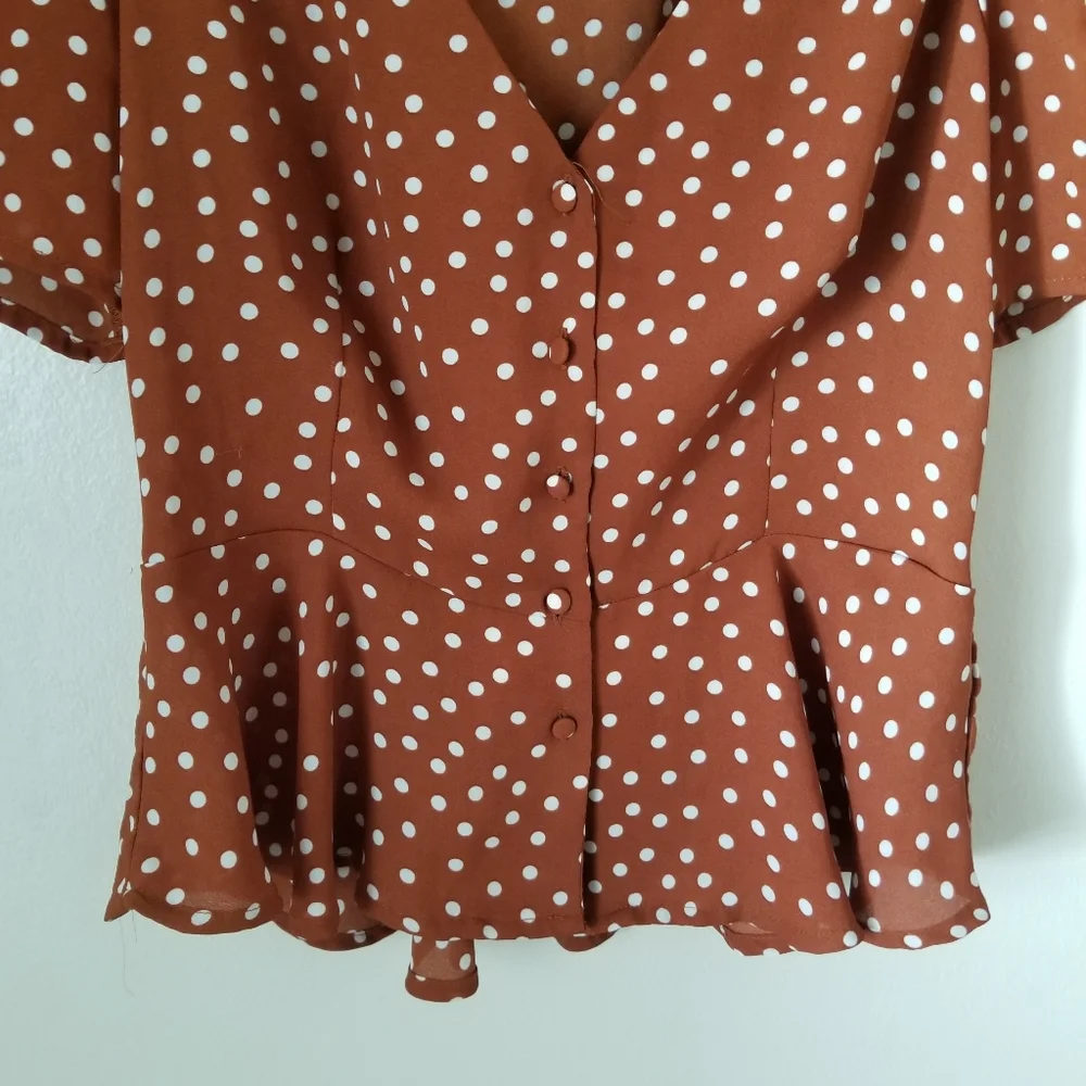 Forever 21 Polka Dot Blouse - Picture 4 of 6